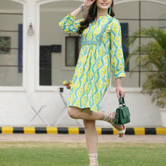 Stylum Women's Tropical Printed Cotton A-Line Dress (DRSICEPOP)