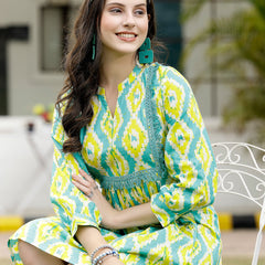 Stylum Women's Tropical Printed Cotton A-Line Dress (DRSICEPOP)