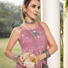 Stylum Women's Mauve Floral Printed Rayon Tiered Dress (DRSMAUVEBOLLY)