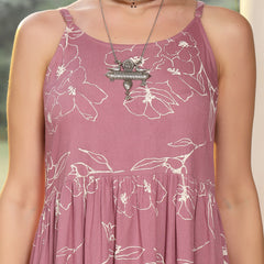 Stylum Women's Mauve Floral Printed Rayon Tiered Dress (DRSMAUVEBOLLY)