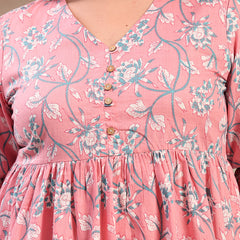Stylum Women's Plus Size Pestal Pink Ethnic Printed Cotton Flared Dress (DRSPINKBUBBLEPLUS)