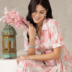 Stylum Women's Pestal Pink Floral Printed Cotton Flared Dress (DRSPINKKINNU)