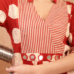 Stylum Women's Rust Block Printed Cotton Flared Dress (DRSRUSTDAPPER)