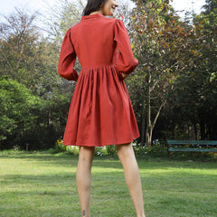 Stylum Women's Rust Solid Italian Crepe Flared Dress (DRSRUSTJAYA)