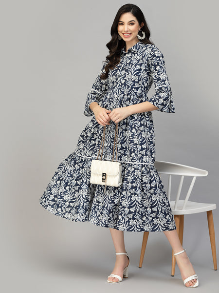 Stylum Women's Floral Printed Cotton Midi Dress (DRSSINDY)