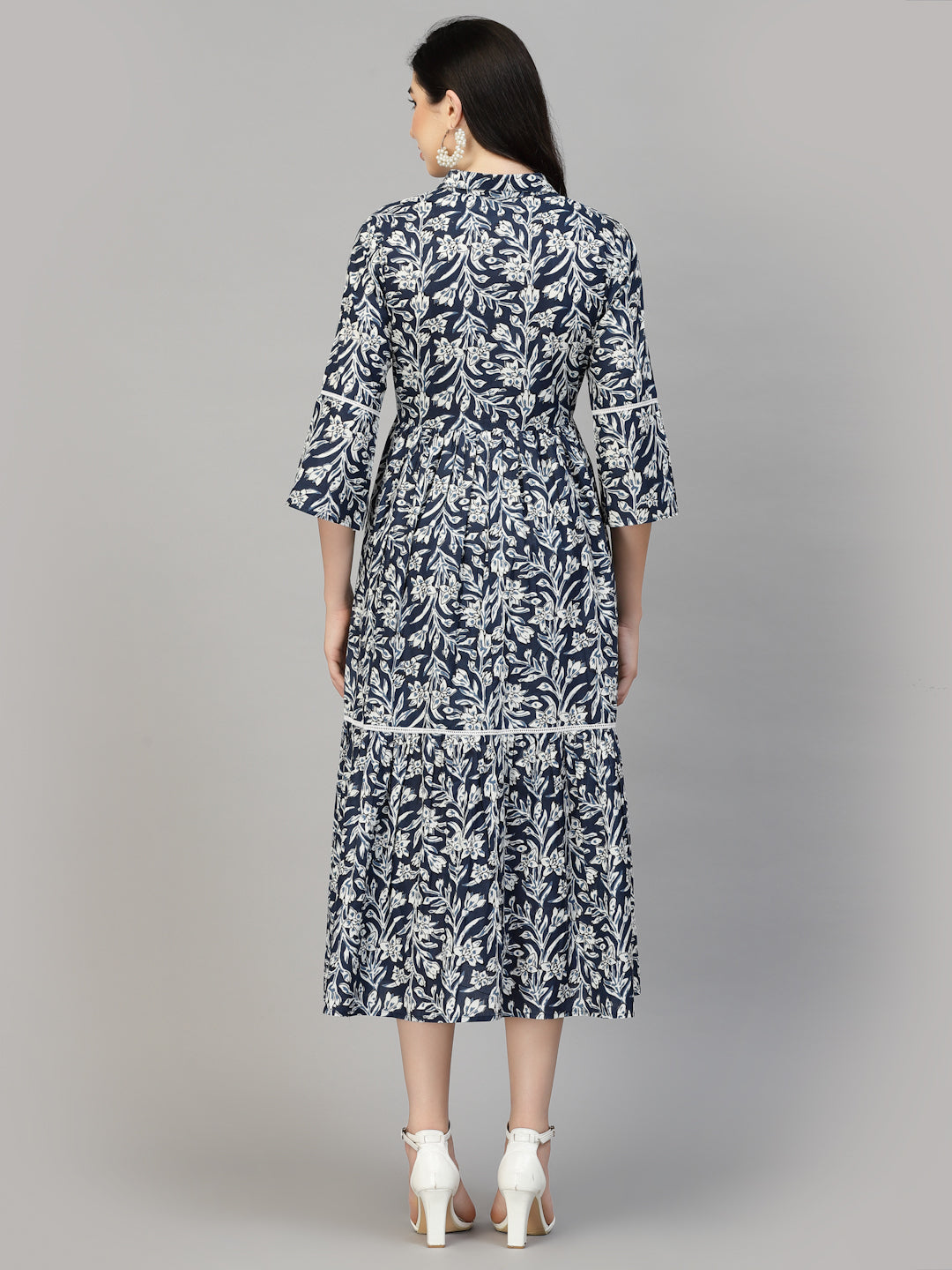 Stylum Women's Floral Printed Cotton Midi Dress (DRSSINDY)