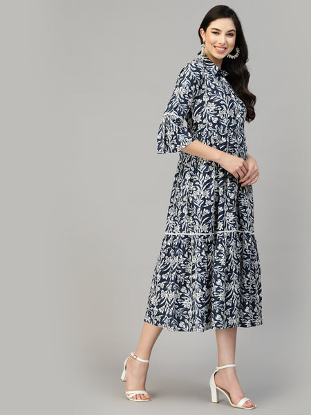 Stylum Women's Floral Printed Cotton Midi Dress (DRSSINDY)