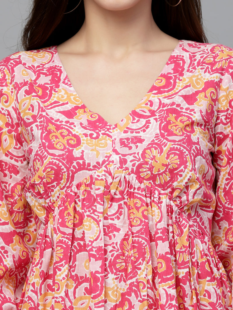 Stylum Women's Floral printed Cotton Flared dress (DRSSOUL)