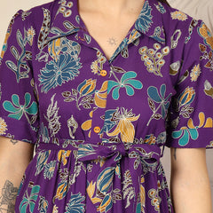 Stylum Women's Voilet Tropical Printed Rayon Tiered Dress (DRSVOILSOMIL)