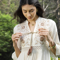 Stylum Women's White Solid & Embroidered Cotton Tiered Dress (DRSWHITESHIBA)