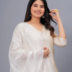 Stylum Women's Embroidered Chanderi Drawer Dupatta (DUPJESIKAWHITE)