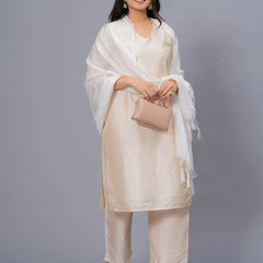 Stylum Women's Embroidered Chanderi Drawer Dupatta (DUPJESIKAWHITE)