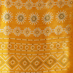 Stylum Women's Digital Print Cotton Blend Saree (Diggymustard)