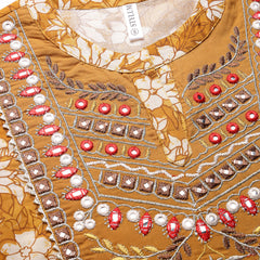 Stylum Women's Floral Printed & Embroidered Cotton Anarkali Kurta (EMMA)