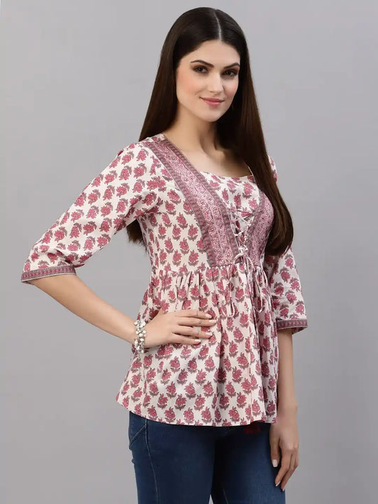 Stylum Women's Floral Printed Cotton Top (FLORA)