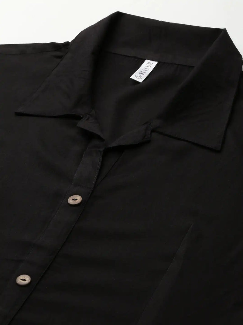 Stylum Women's Solid Rayon Shirt Skirt Set (Figurelahangaset)