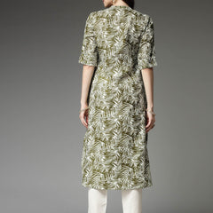 Stylum Women's Printed Cotton Blend A-Line Kurta (GREENWOOD)