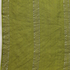 Stylum Women's Embroidered Cotton Tiered Kurta with Dupatta (GREENZINGLE)