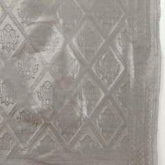 Stylum Women's Ethnic Motifs Woven Design Zari Linen Blend Banarasi Saree (Greysanon)