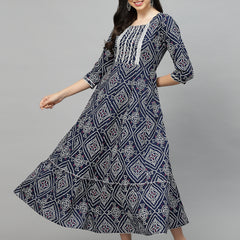 Stylum Women's Bandhej Printed Rayon Tiered kurta (INGOGINNY)