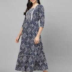 Stylum Women's Bandhej Printed Rayon Tiered kurta (INGOGINNY)