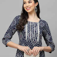 Printed Rayon Tiered kurta