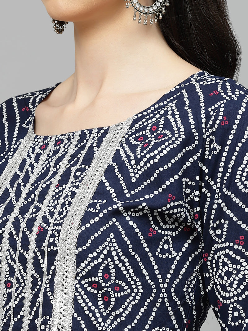 Stylum Women's Bandhej Printed Rayon Tiered kurta (INGOGINNY)