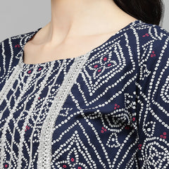 Stylum Women's Bandhej Printed Rayon Tiered kurta (INGOGINNY)