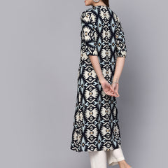 Stylum Women's Printed Rayon A-Line Kurta (INDOIKAT)