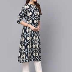 Printed Rayon A-Line Kurta