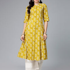Stylum Women's Floral Printed Rayon A-Line Kurta (JOHNYCORN)