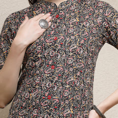 Stylum Women's Floral Printed Cotton A-Line Kurta (JUPITER)