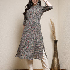 Stylum Women's Floral Printed Cotton A-Line Kurta (JUPITER)