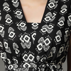 Stylum Women's Printed Rayon Co-Ord set (KASHIBLACK)