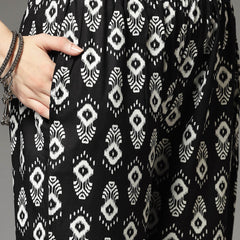 Stylum Women's Printed Rayon Co-Ord set (KASHIBLACK)