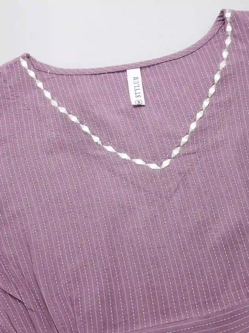 Stylum Women's Self Woven Kantha Cotton Cord Set (KATHACORDS)