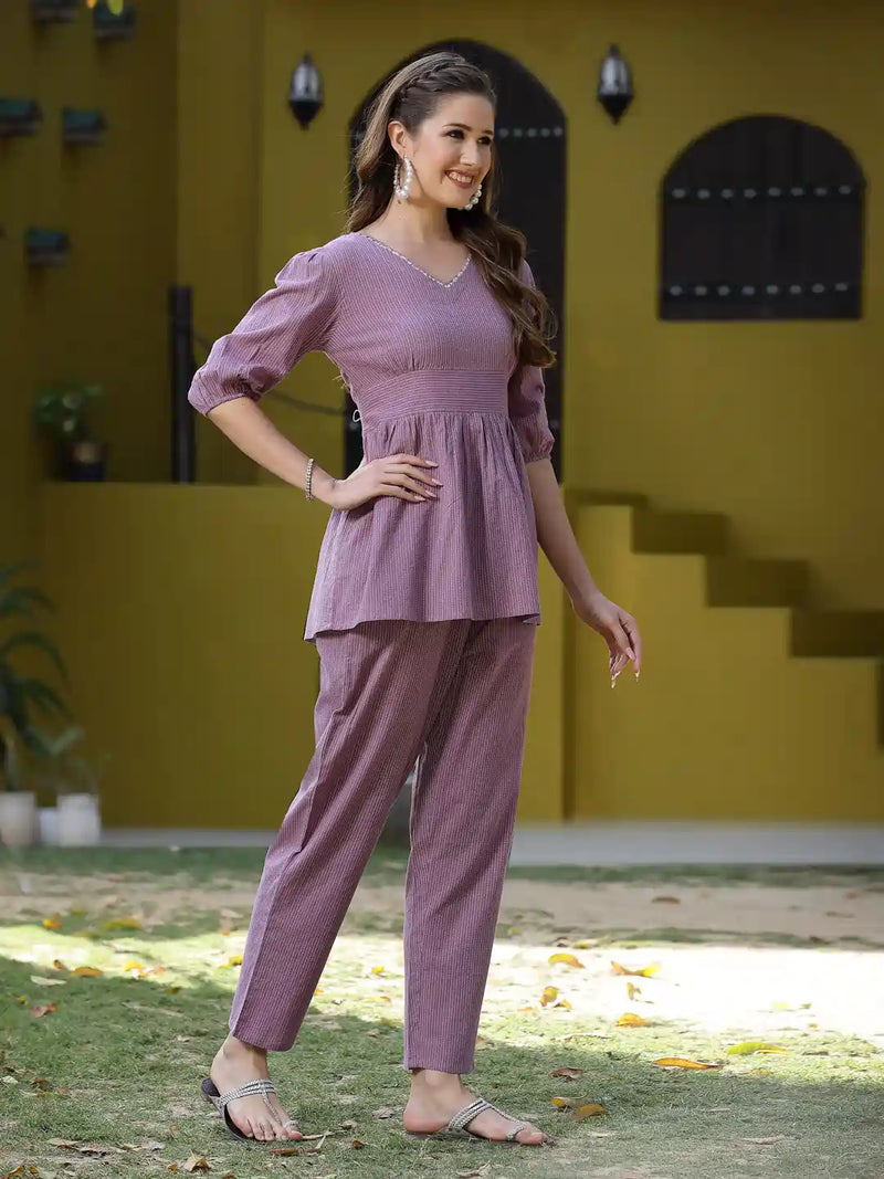 Stylum Women's Self Woven Kantha Cotton Cord Set (KATHACORDS)