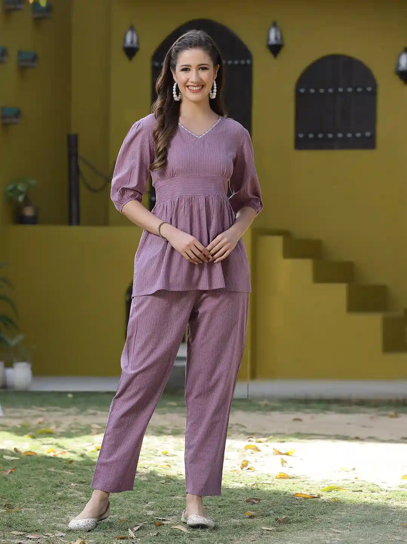 Stylum Women's Self Woven Kantha Cotton Cord Set (KATHACORDS)