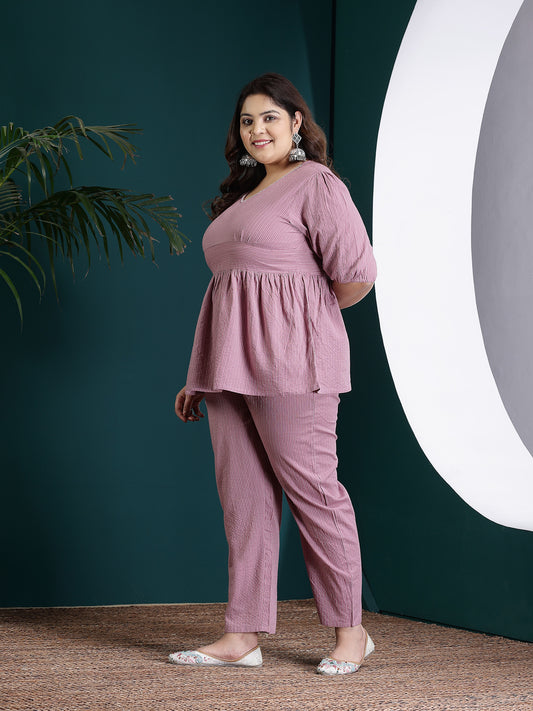 Plus Size Women's Self Woven Kantha Cotton Cord Set (KATHACORDSPLUS)