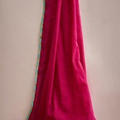 Stylum Women's Pink Solid & Embroidered Rayon A-Line Kurti Dhoti Pant With Dupatta (KDDPINKCHAHAT)