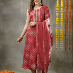 Rayon A-Line Kurta with Dupatta