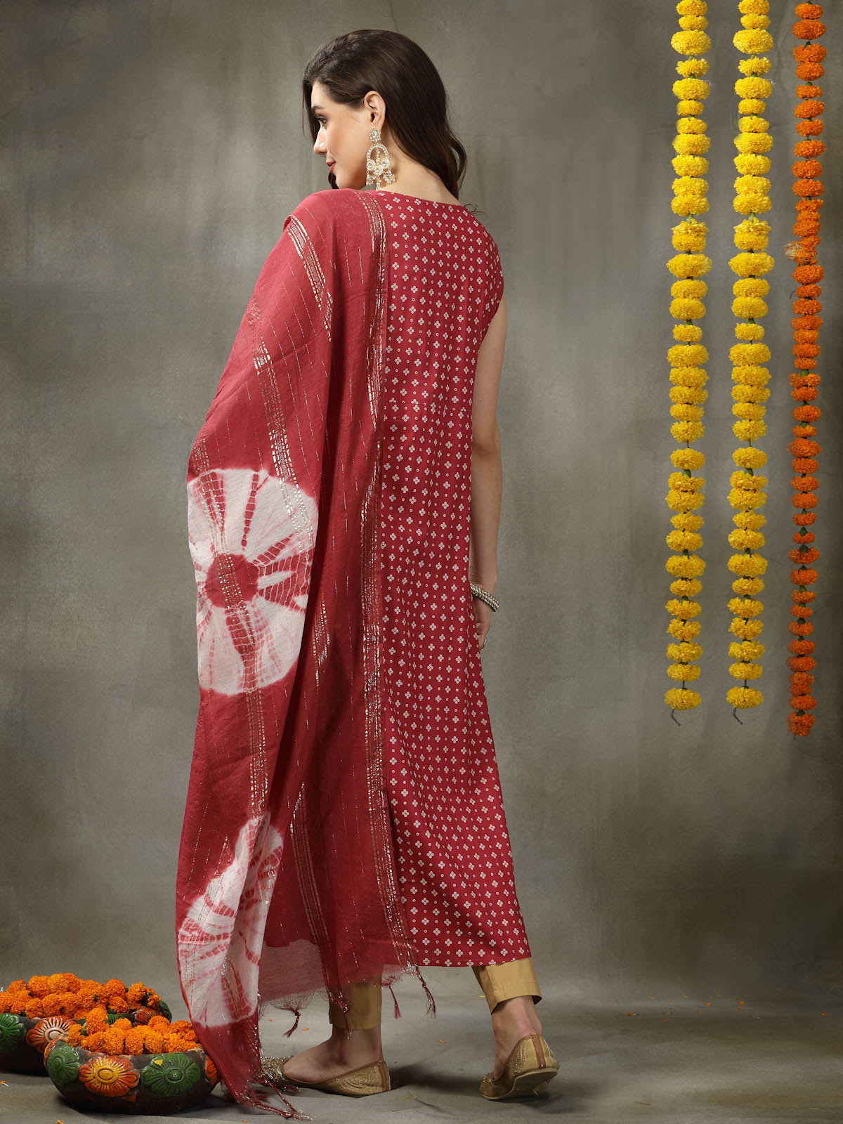 Rayon A-Line Kurta with Dupatta 