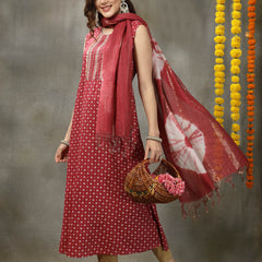 Rayon A-Line Kurta with Dupatta