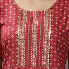 Rayon A-Line Kurta with Dupatta
