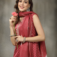 Rayon A-Line Kurta with Dupatta