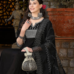 Stylum Women's Embroidered Rayon Anarkali Kurta with Dupatta (KDTAMSA)