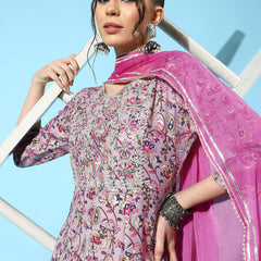Cotton Blend Anarkali Kurta with Dupatta
