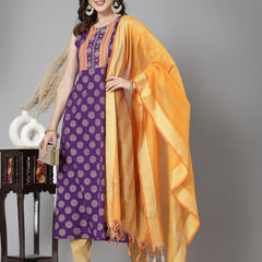Rayon A-Line Kurta with Dupatta