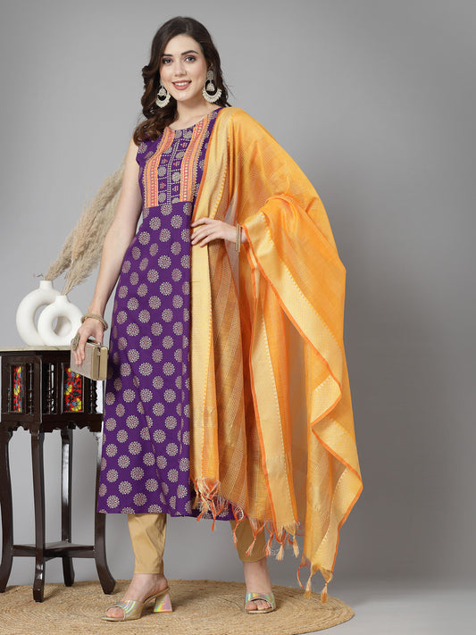 Rayon A-Line Kurta with Dupatta