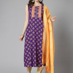 Rayon A-Line Kurta with Dupatta